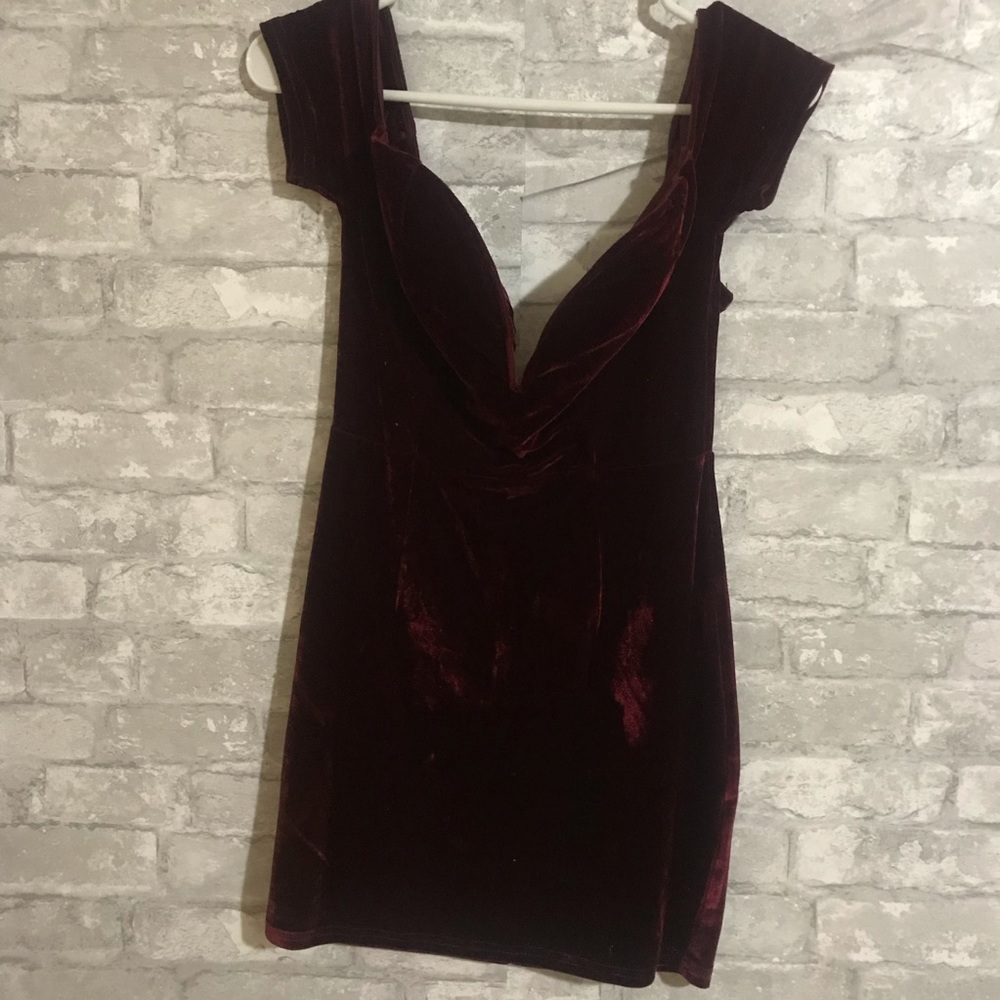 Velvet off the shoulder dress
